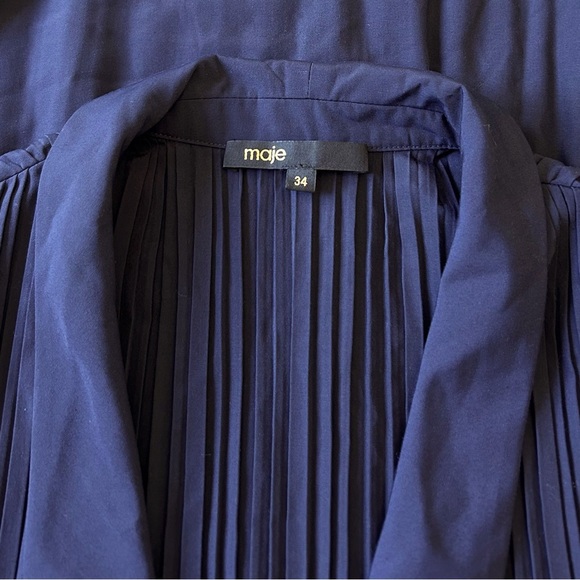 Maje Rockina Balloon Sleeve Dress Navy - Picture 7 of 12